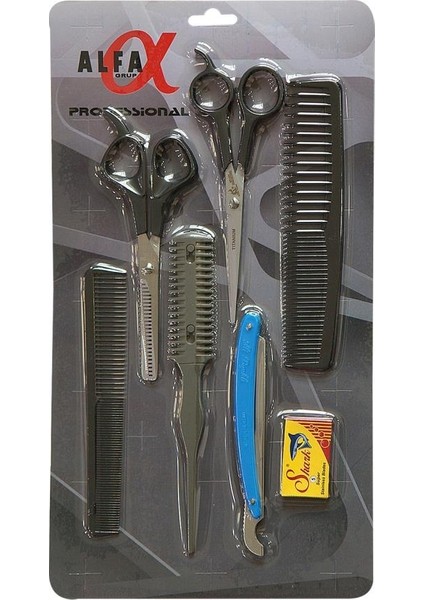 SET18 6'lı Berber Seti + Ense Fırçası + Penuar fırsatları