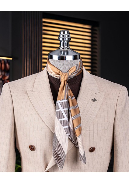 Italyan Stil Slim Fit Kruvaze Erkek Tek Ceket Vizon T14283 fiyatları