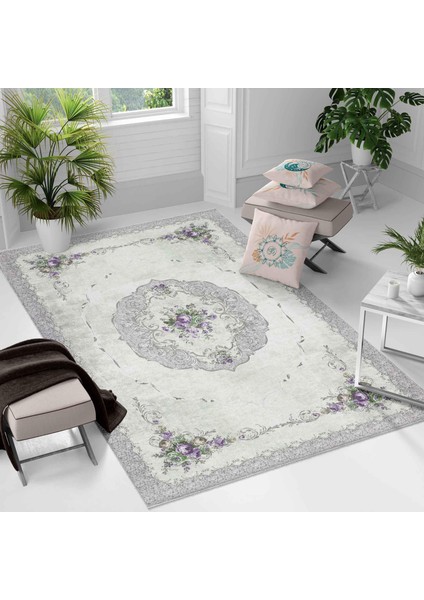 Kaymaz Taban Yıkanabilir Halı – Mutfak, Salon, Yatak Odası Için Modern Dijital Baskı Halı (SLNHAL176)