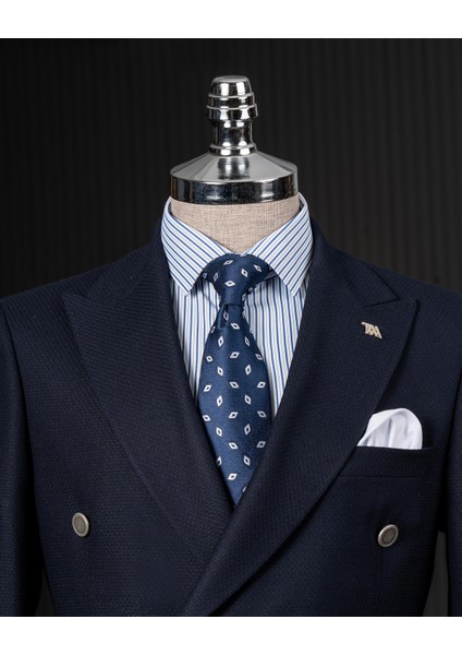 Italyan Stil Slim Fit Kruvaze Erkek Tek Ceket Lacivert T14396 fiyatları