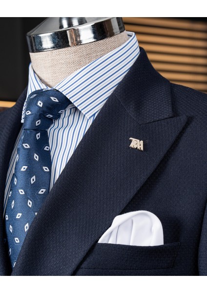Italyan Stil Slim Fit Kruvaze Erkek Tek Ceket Lacivert T14396 indirimleri