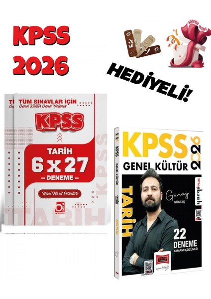 2026 Kpss Tarih 22 + 6 Deneme Seti 2 Kitap Bigelio ve Yargı Yayın