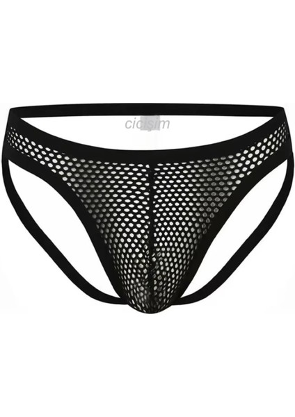 Erkek Siyah Arka Tarafı Açık File Külot String fiyatları