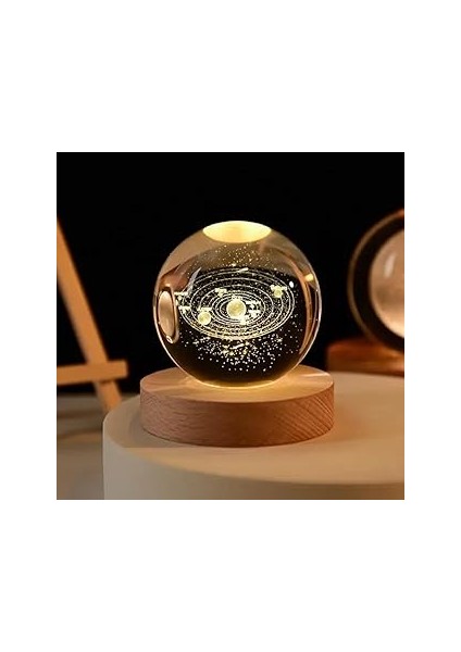 Kristal Küre Gece Lambası (Güneş Sistemi)