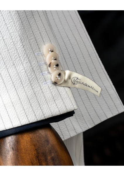 Italyan Stil Slim Fit Gofre Kumaş Ceket Pantalon Takım Elbise Ekru T13875 indirimleri