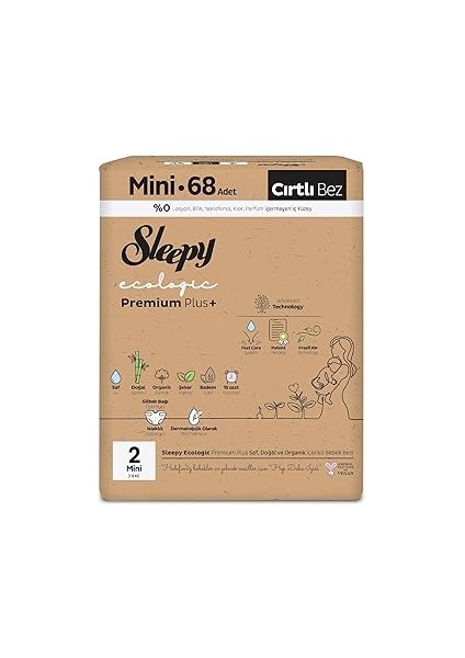 Ecologic Premium Plus Efsane Paket Bebek Bezi 2 Numara Mini 272 Adet