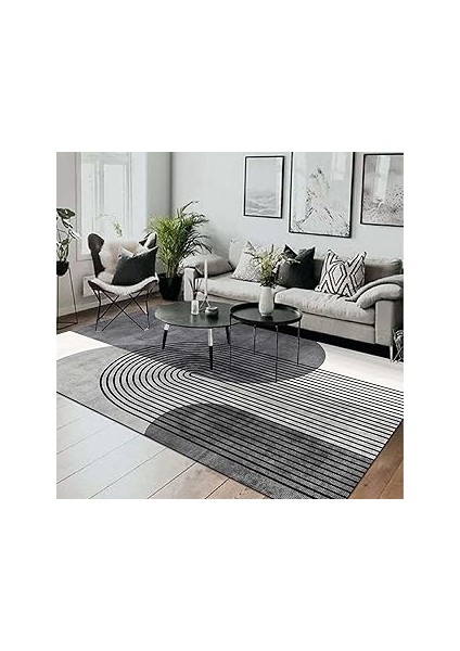 Latte Dizay Sare Deseli Pamuk Tabalı Yıkaabile Kaydırmaz Atibakteriyel Salo Halısı 160X230