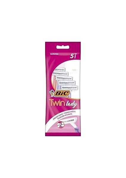 Twin Lady Sensitive Shaver 5'li Kadın Tıraş Bıçağı, 2 Bıçaklı Kullan At Tıraş Bıçağı, 2 Paslanm