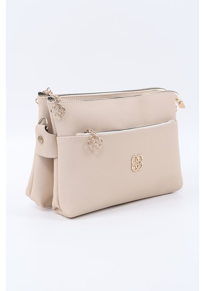 Krem SHK226 Suni Deri, Fermuarlı 3 Bölmeli El, Kol ve Omuz Çantası fiyatları