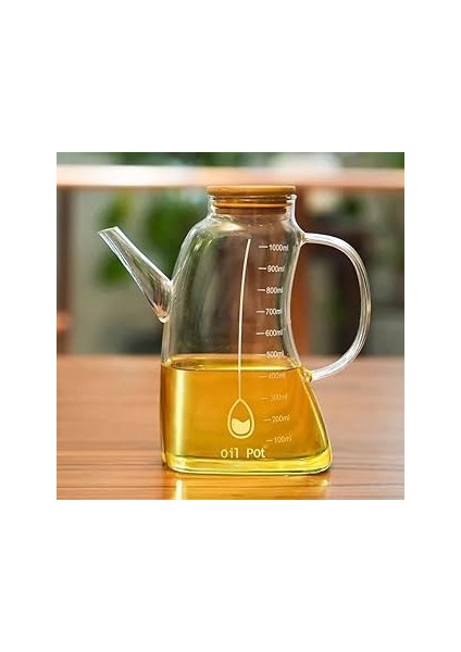 1000ML Kapaklı Cam Yağlık ve Sirkelik – Dayanıklı ve Şeffaf Sıvı & Mutfak Için Hassas