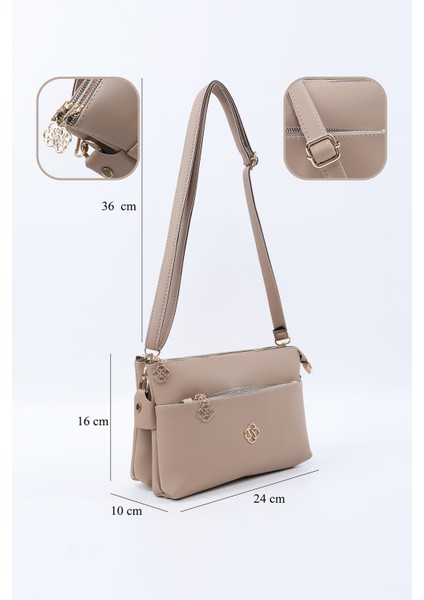 Vizon SHK226 Suni Deri, Fermuarlı 3 Bölmeli El, Kol ve Omuz Çantası fırsatları