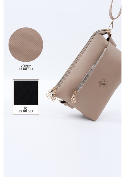 Vizon SHK226 Suni Deri, Fermuarlı 3 Bölmeli El, Kol ve Omuz Çantası indirimleri