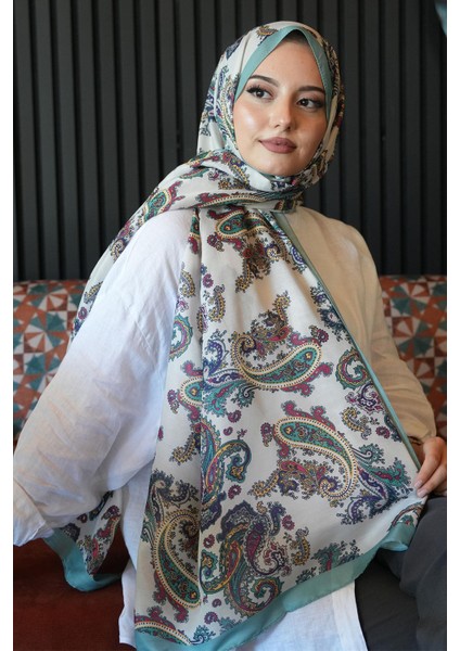 Paisley Desen Mint Soft Pamuk Şal modelleri