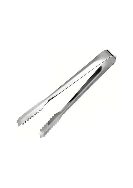 Paslanmaz Çelik Buz Maşası, 15 Cm, Tırtıklı Uçlu, Içecek ve Parti Sunumları
