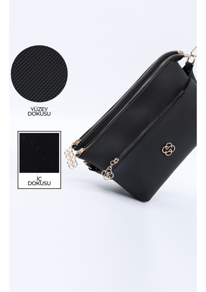 Siyah SHK226 Suni Deri, Fermuarlı 3 Bölmeli El, Kol ve Omuz Çantası indirimleri