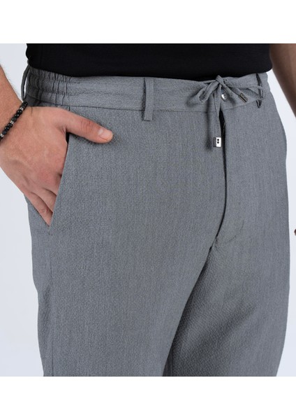 Italyan Stil Slim Fit Gofre Kumaş Erkek Pantalon Antrasit T13688 fiyatları