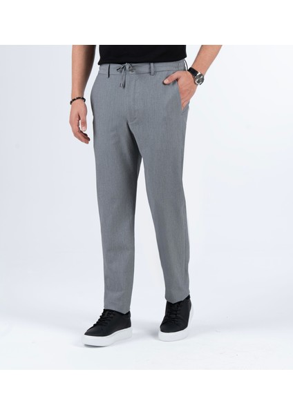 Italyan Stil Slim Fit Gofre Kumaş Erkek Pantalon Antrasit T13688 modelleri