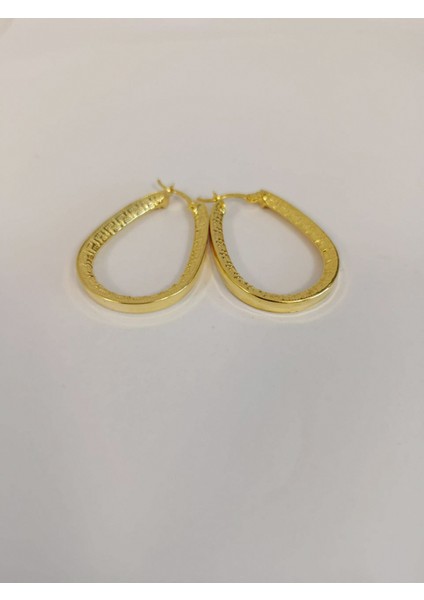 Kadın 925 Ayar Gümüş-Halka Küpe-Gold Kaplama-Damla Şekli-Aksesuar modelleri