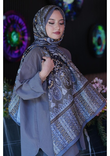 Karma Motif Desen Füme Soft Pamuk Şal modelleri