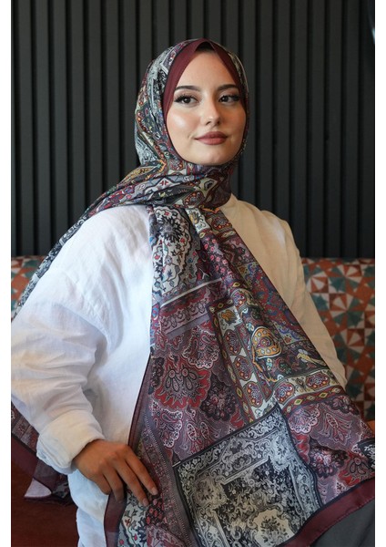 Etnik Desen Bordo Soft Pamuk Şal modelleri