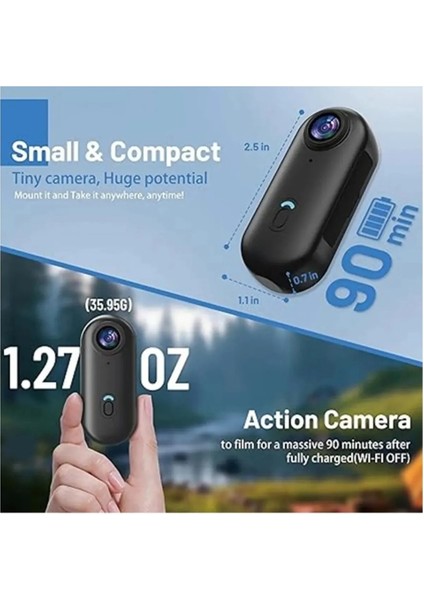4K Mini Wifi Aksiyon Kamerası Taşınabilir Vücut Kamerası Giyilebilir Video Kaydedici Su Geçirmez modelleri