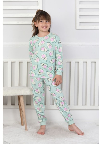 Cute Avocado Desenli Kız Çocuk Pijama Takımı indirimleri
