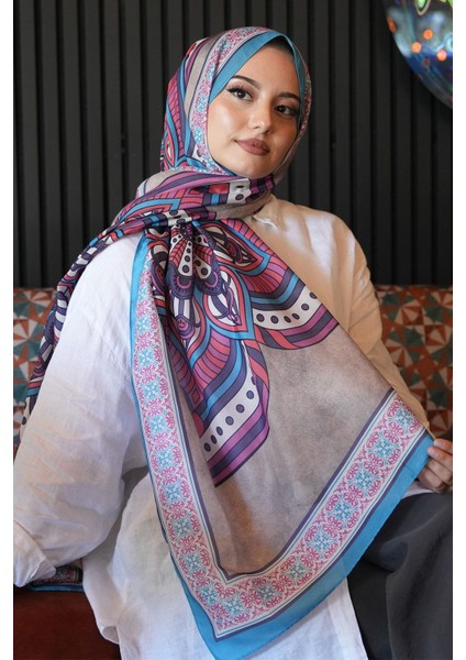 Geometrik Desen Mor Soft Pamuk Şal fiyatları