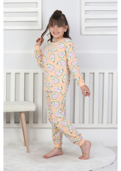 Cute Avocado Desenli Kız Çocuk Pijama Takımı modelleri