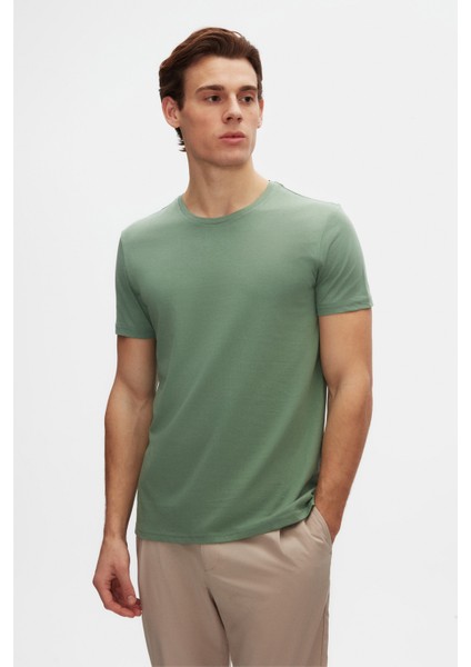 Ds Damat Slim Fit Vizon/yeşil/beyaz 3'lü T-Shirt 4HC14ORTBN533 modelleri