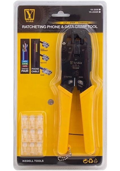 YK-2008 RJ11-RJ12-RJ22-RJ45 Sıkma Pensesi fiyatları