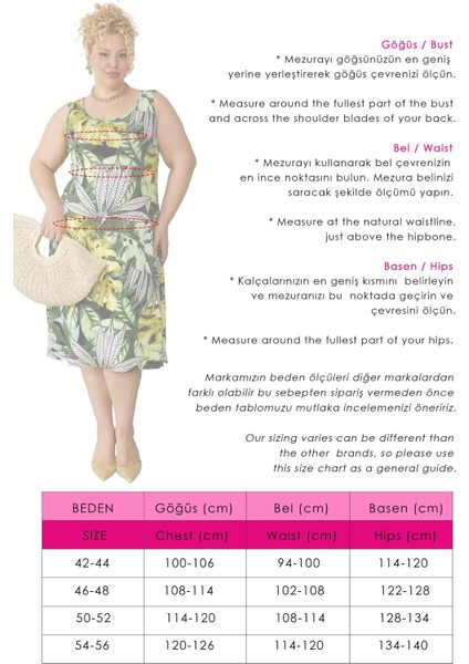 Kadın Yeşil Beyaz Tropikal Desen Askılı Büyük Beden Elbise fiyatları