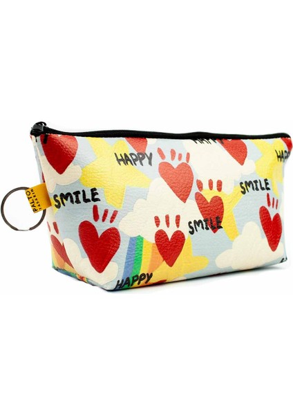 Happy Smile Tasarımlı Makyaj Çantası - Makyaj Organizatörü Kozmetik Çanta