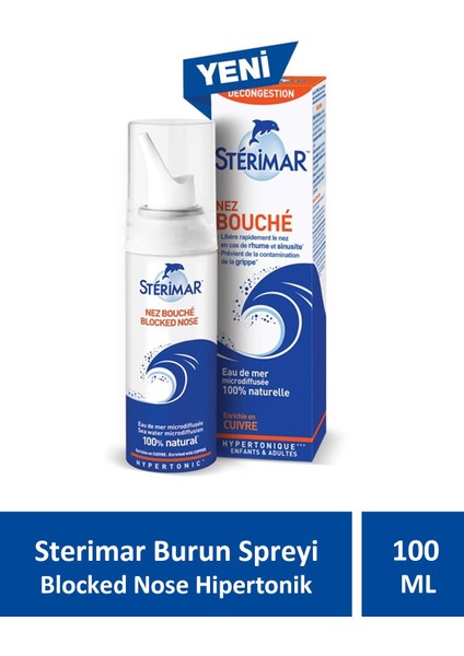 Sterimar Burun Spreyi Blocked Nose Hipertonik 100 ml
