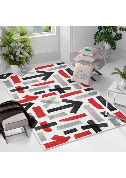 Kaymaz Taban Yıkanabilir Halı – Mutfak, Salon, Yatak Odası Için Modern Dijital Baskı Halı (SLNHAL158)