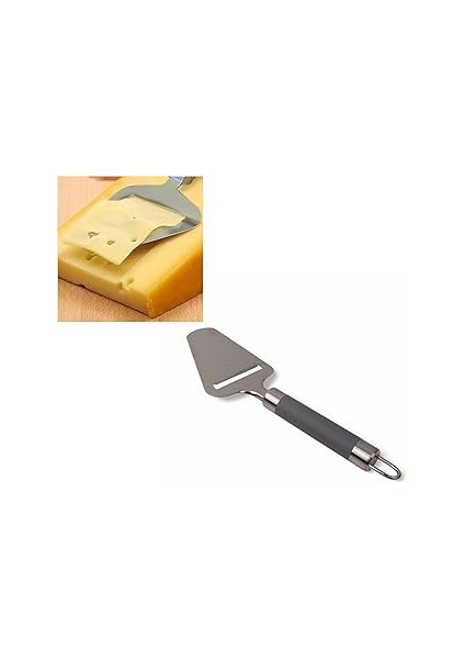 Paslanmaz Çelik Silikon Saplı Peynir Spatulası | Silikon Saplı Peynir Rendesi – Şık ve Fonk