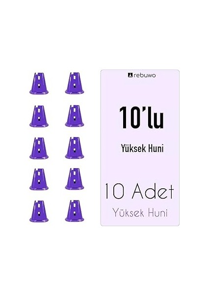 Rebuwo 10'lu Yüksek Antrenman Huni Seti