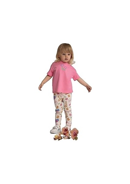 Kız Bebek Hayvan Desenli Fitilli Kaşkorse Pantolon