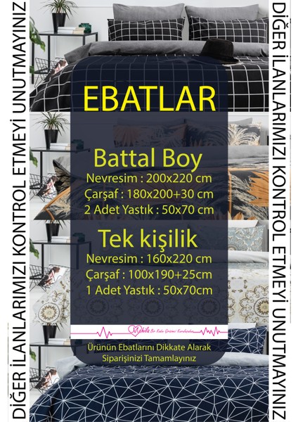 Battal Boy Lüks Pamuklu Nevresim Seti | Beyaz Kareli Desen fiyatları
