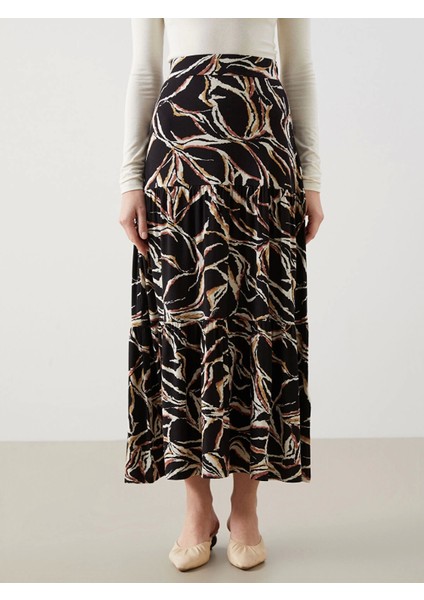 Lcw Grace Siyah Beli Lastikli Desenli Kadın Etek fiyatları