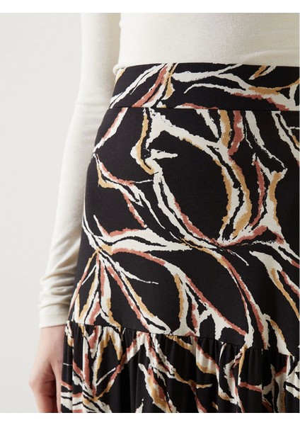 Lcw Grace Siyah Beli Lastikli Desenli Kadın Etek modelleri