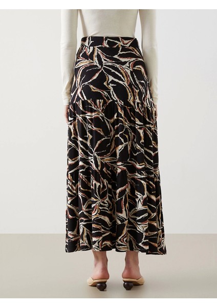 Lcw Grace Siyah Beli Lastikli Desenli Kadın Etek fırsatları