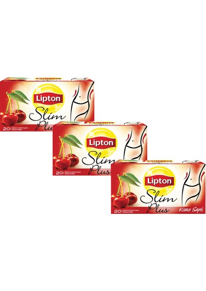 Slim Plus Kiraz Saplı 20'li Bitki Çayı Seti x 3