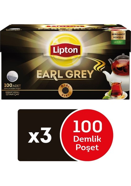 Earl Grey Demlik Poşet Çay 3 x 100'lü