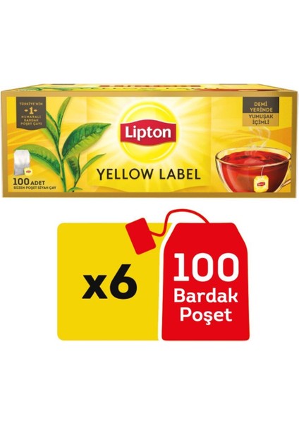 Yellow Label Bardak Poşet Çay 100lüx6 Adet