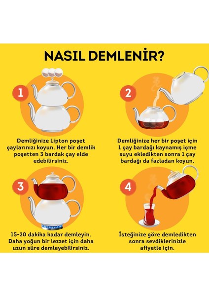 Yellow Label Demlik Poşet Çay 100'LÜ 1 Koli (16 Lı) fırsatları