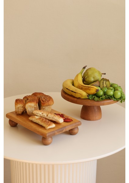 2 Li 25/10 Lucca ve 17X25 cm Risus Ahşap Dikdörtgen Pasta Sunum Servis Tabağı Seti fiyatları