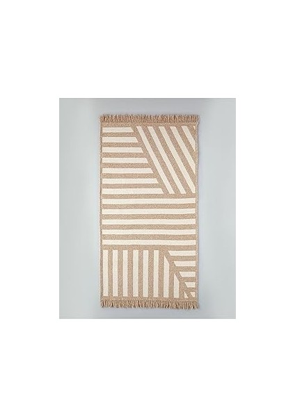 Eglish Home Liear Dokuma Kilim 80X150 cm Açık Krem - Kahve