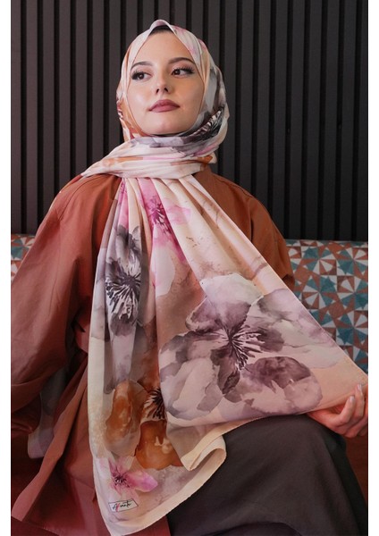 Manolya Çiçek Desen Sarı Soft Pamuk Şal fiyatları