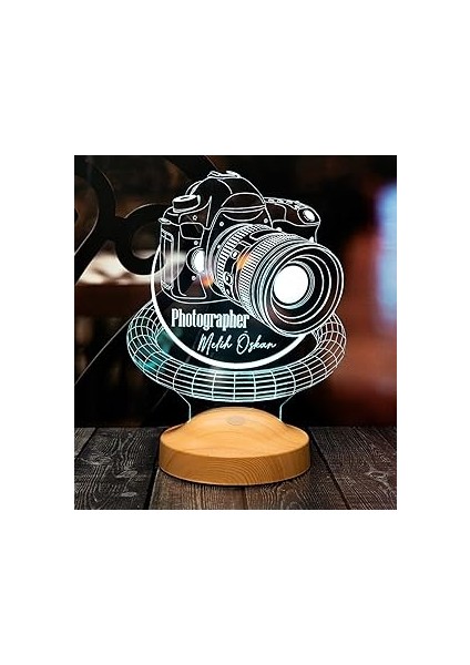 Sevgilambası Fotoğrafçıya Hediye Dslr Fotoğraf Makiesi Kişiye 3D Halkalı LED Lamba