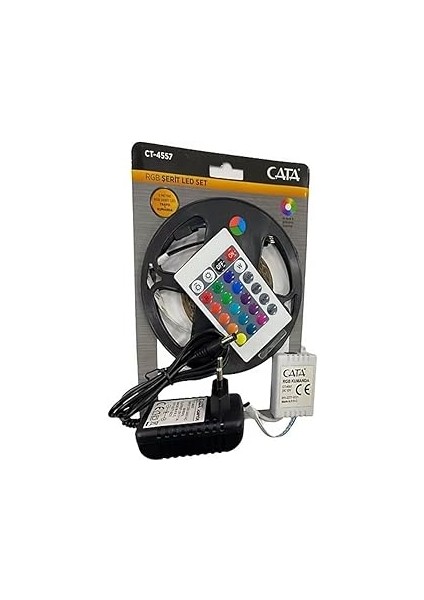 Cata CT-4557 Rgb Şerit LED Seti (5 mt Rgb Led+Trafo+Rgb Kumada)